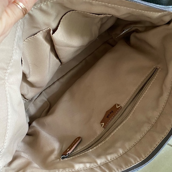 THE SAK De Young Pebbled Slate Gray Leather Hobo Tote Supple Shoulder Bag - Picture 5 of 10